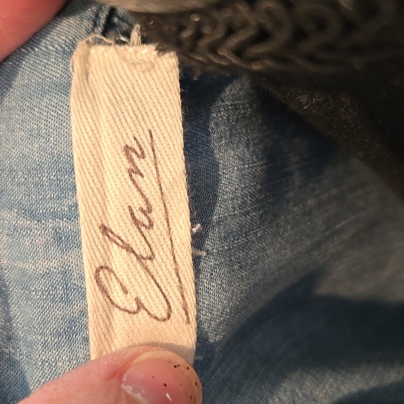 Light Blue Denim Shirt Dress with Necklace - Picture 5 of 5